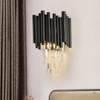 Finn Black Modern Crystal Wall Light - Bling Lighting Studio