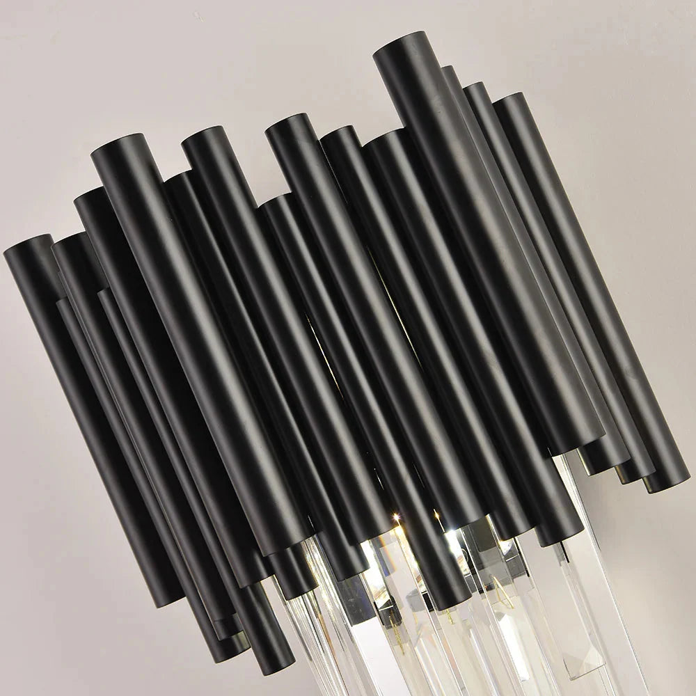 Finn Black Modern Crystal Wall Light - Bling Lighting Studio