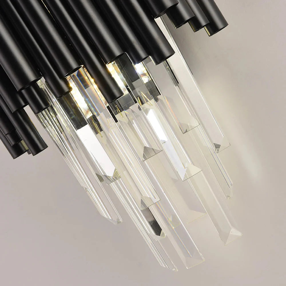 Finn Black Modern Crystal Wall Light - Bling Lighting Studio