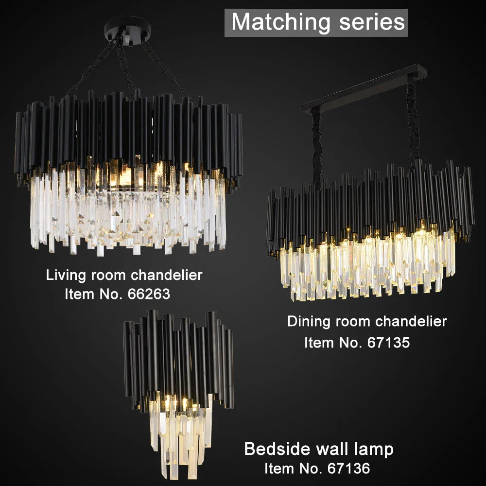 Finn Black Modern Crystal Wall Light - Bling Lighting Studio