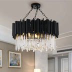 Finn Modern Black Crystal Chandelier for Living Room - Bling Lighting Studio