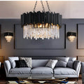 Finn Modern Black Crystal Chandelier for Living Room - Bling Lighting Studio