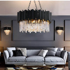 Finn Modern Black Crystal Chandelier for Living Room - Bling Lighting Studio