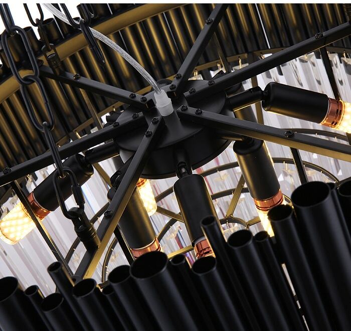 Finn Modern Black Crystal Chandelier for Living Room - Bling Lighting Studio