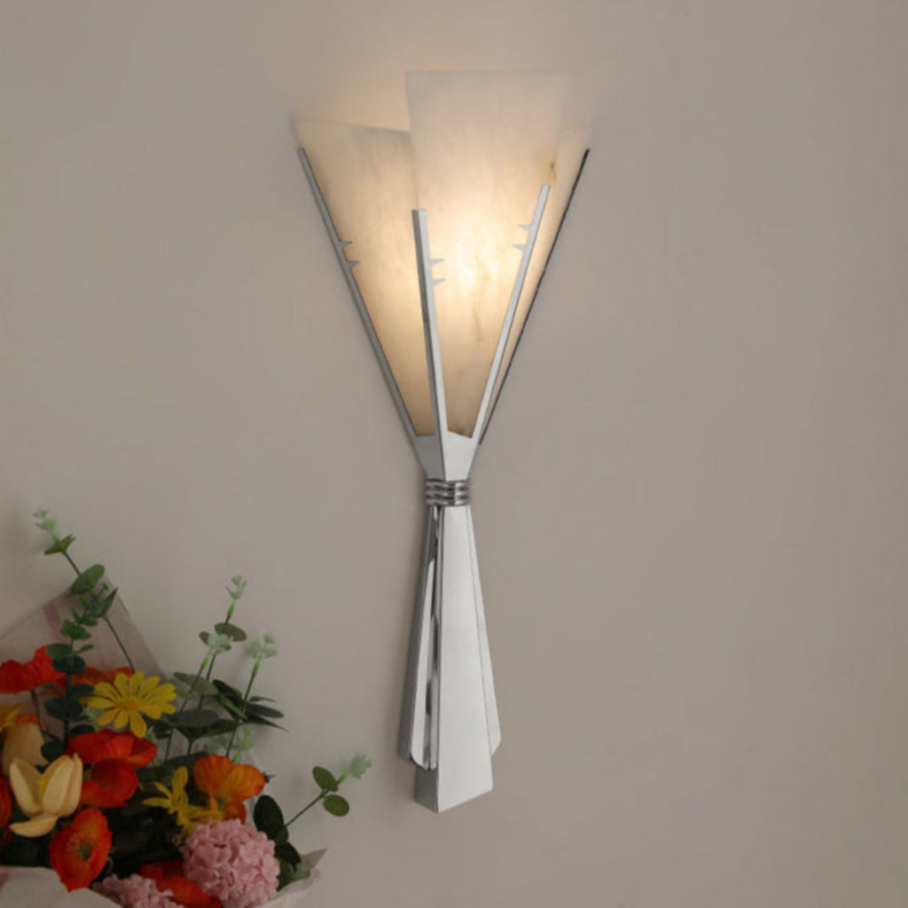 Florent Alabaster Fan Wall Sconce by Bling Lighting Studio