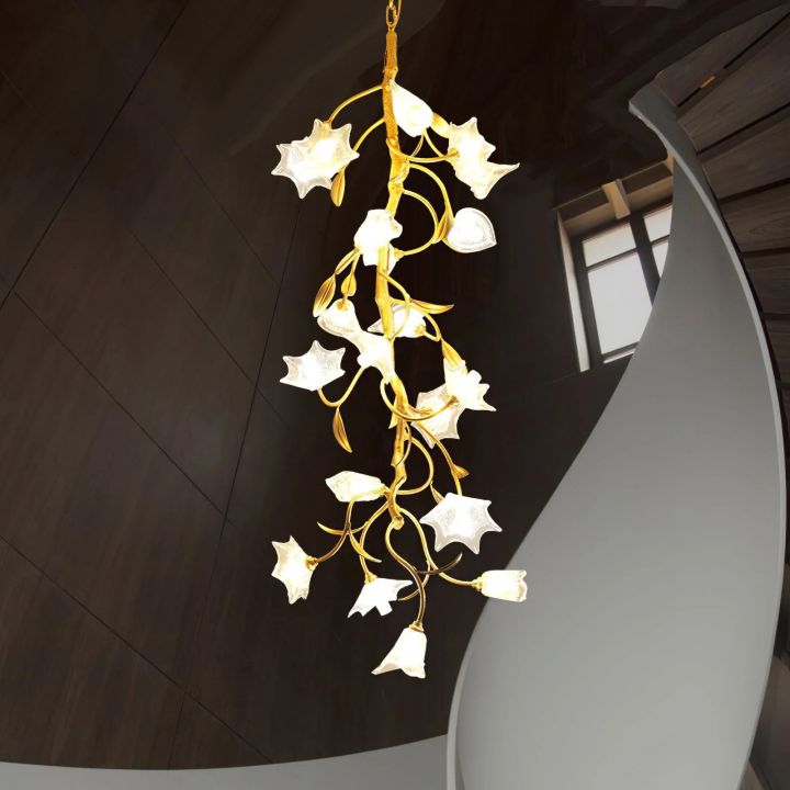 Branch Flower Craftsman Chandelier by Bling Lighting Studio