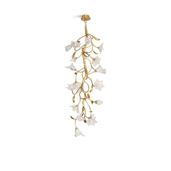 Branch Flower Craftsman Chandelier by Bling Lighting Studio