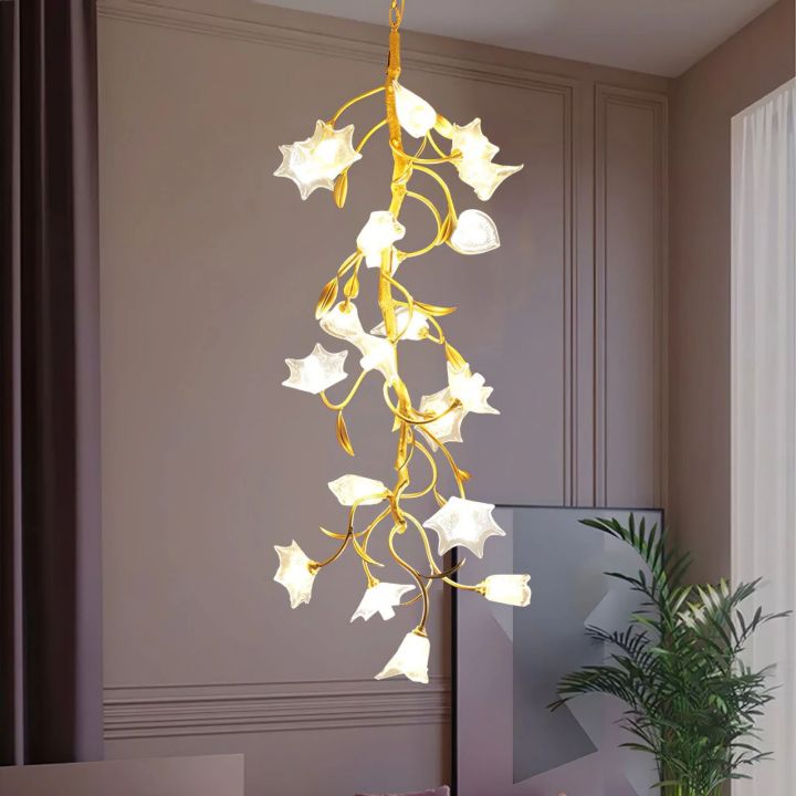 Branch Flower Craftsman Chandelier by Bling Lighting Studio