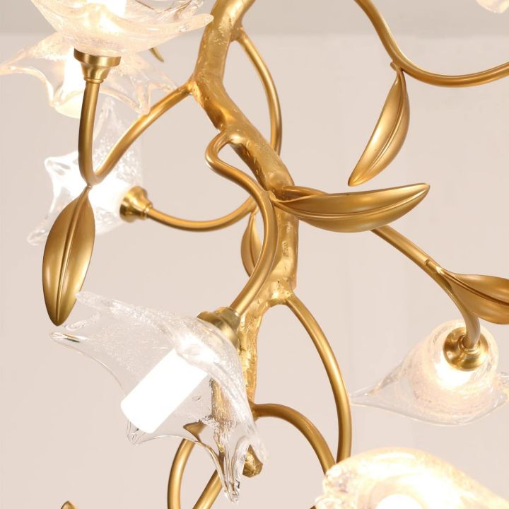 Branch Flower Craftsman Chandelier by Bling Lighting Studio