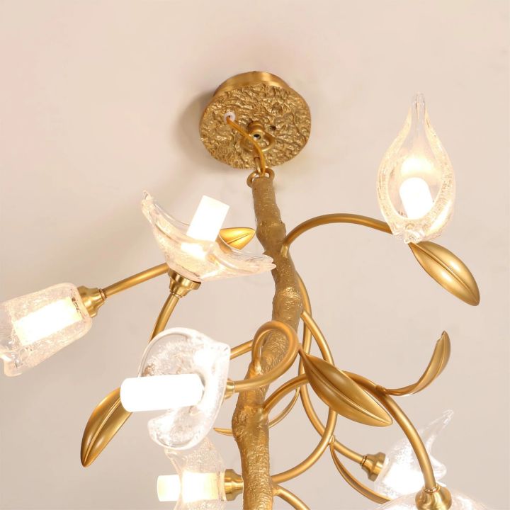 Branch Flower Craftsman Chandelier by Bling Lighting Studio