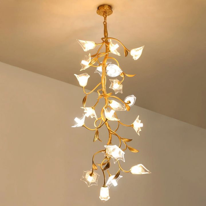 Branch Flower Craftsman Chandelier by Bling Lighting Studio