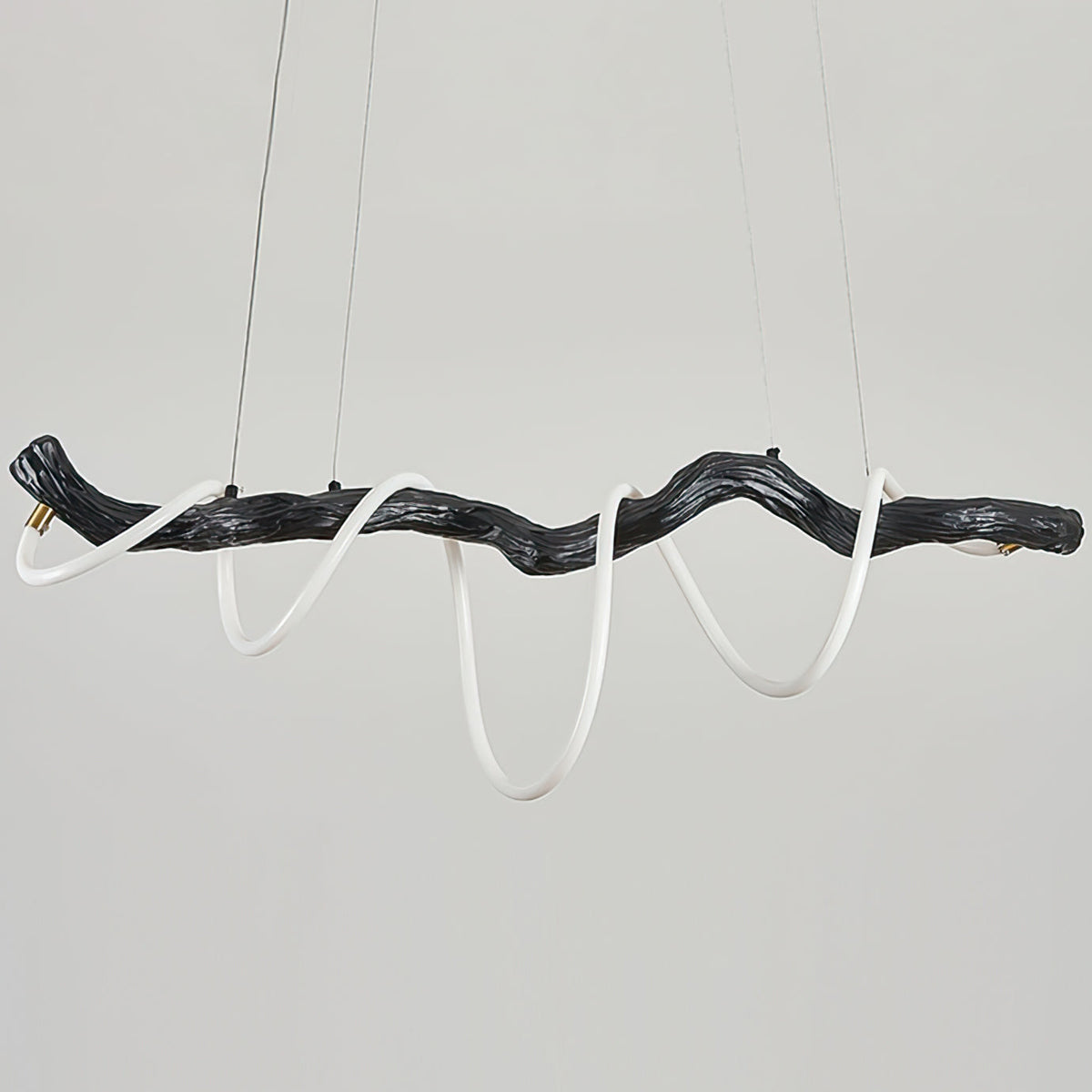 Sculpted Branch Wood-Look Linear Chandelier