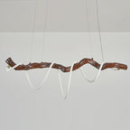 Sculpted Branch Wood-Look Linear Chandelier