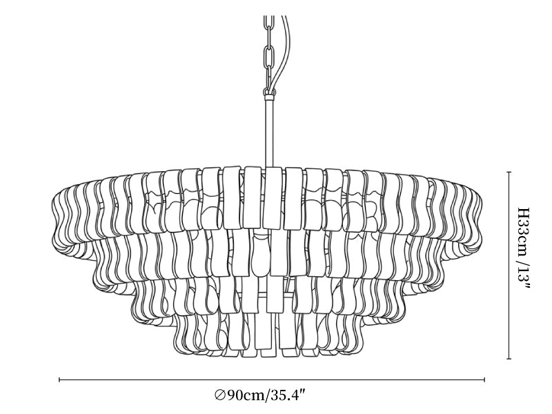 Ghiaccio Round Murano-Style Glass Chandelier 36" 48" 60"