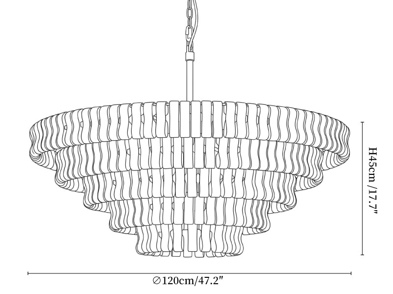 Ghiaccio Round Murano-Style Glass Chandelier 36" 48" 60"