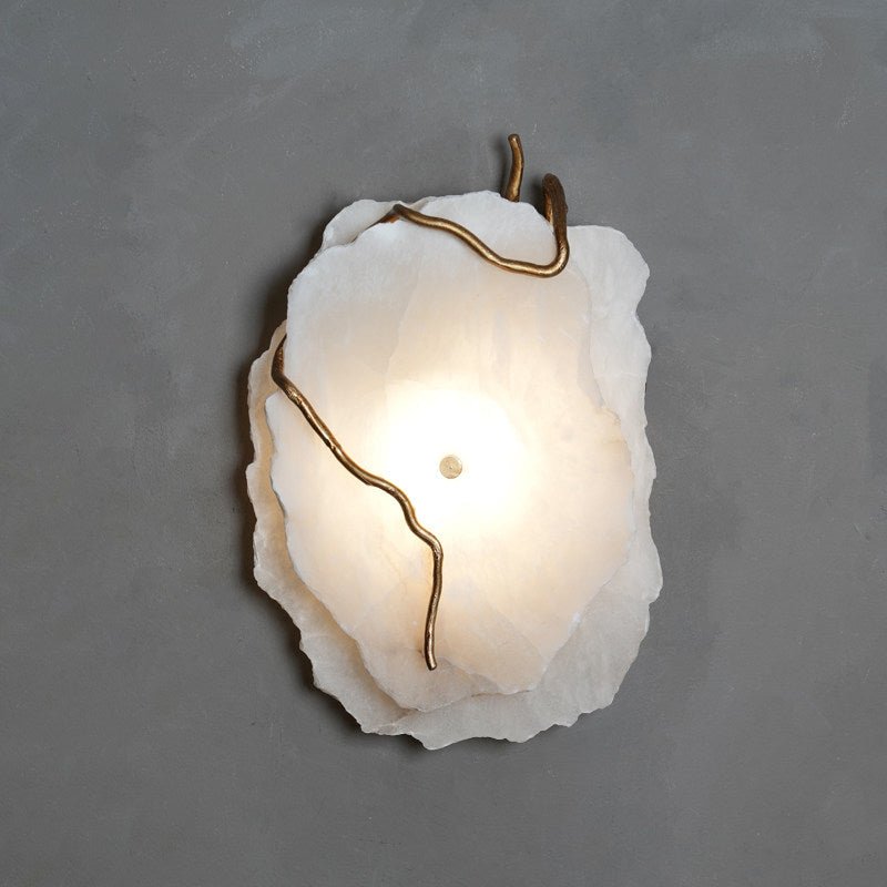 Gilded Branch Alabaster Wall Lamp by Bling Lighting Studio