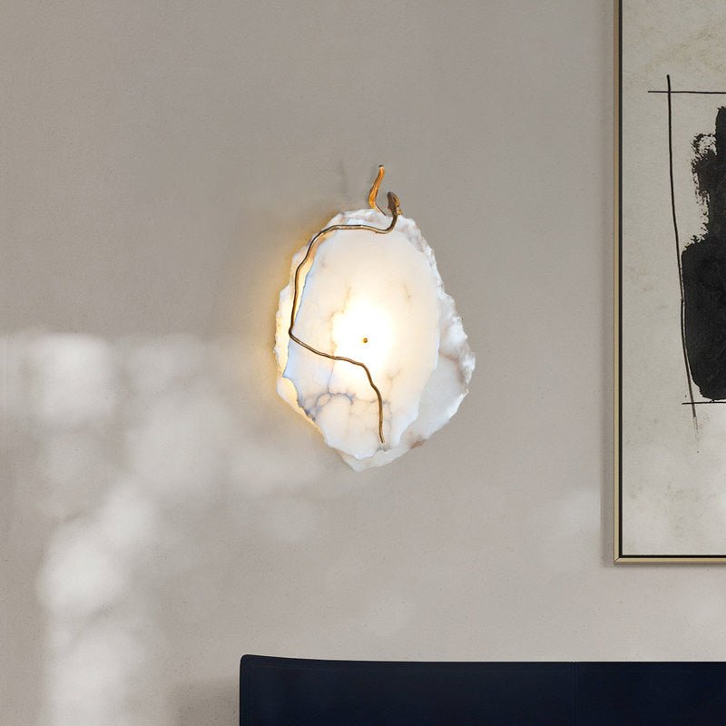 Gilded Branch Alabaster Wall Lamp by Bling Lighting Studio