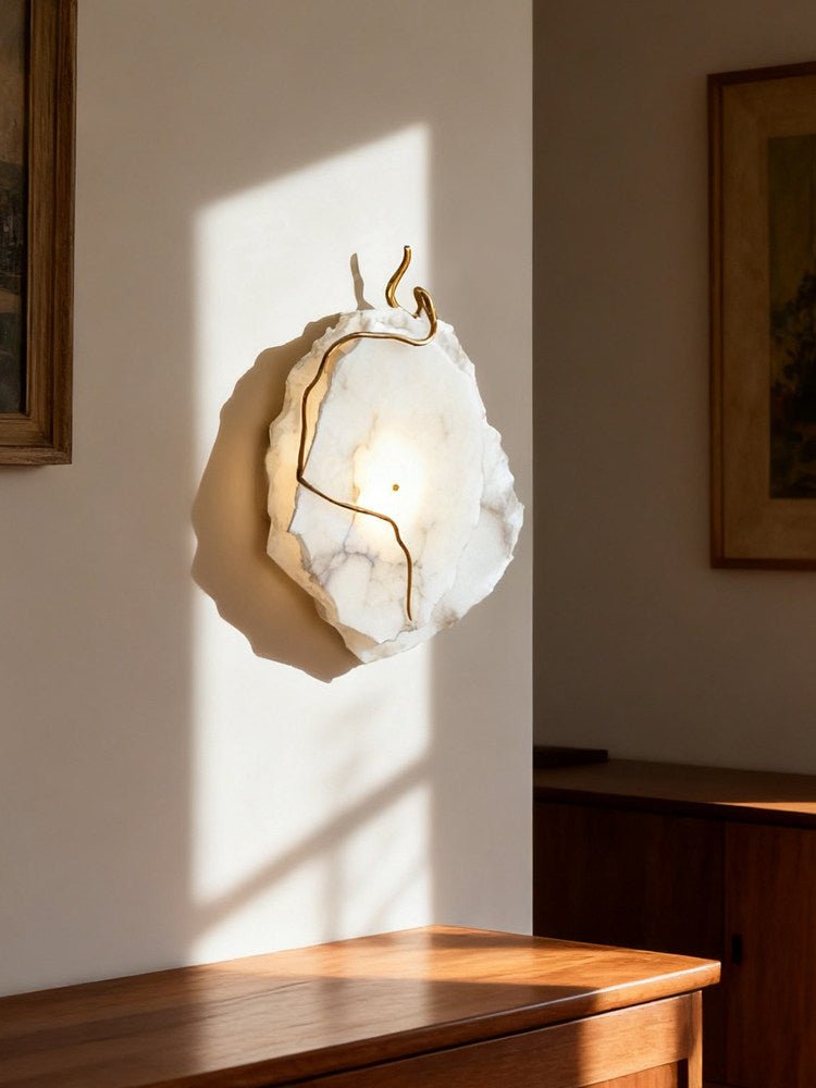 Gilded Branch Alabaster Wall Lamp by Bling Lighting Studio