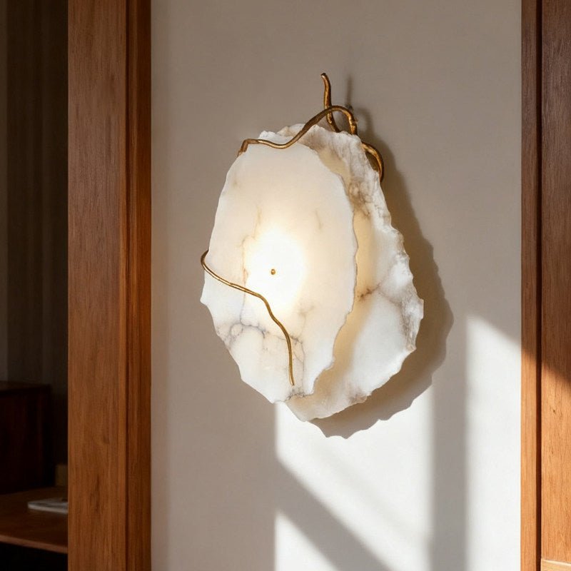Gilded Branch Alabaster Wall Lamp by Bling Lighting Studio
