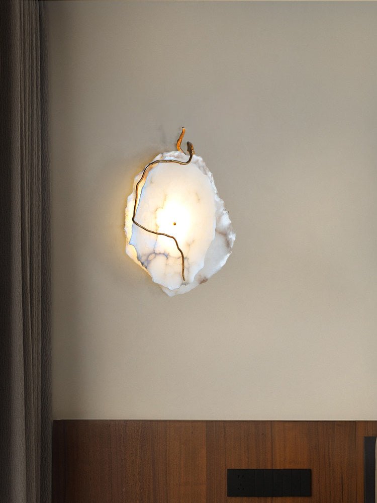 Gilded Branch Alabaster Wall Lamp by Bling Lighting Studio