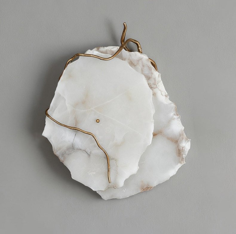 Gilded Branch Alabaster Wall Lamp by Bling Lighting Studio