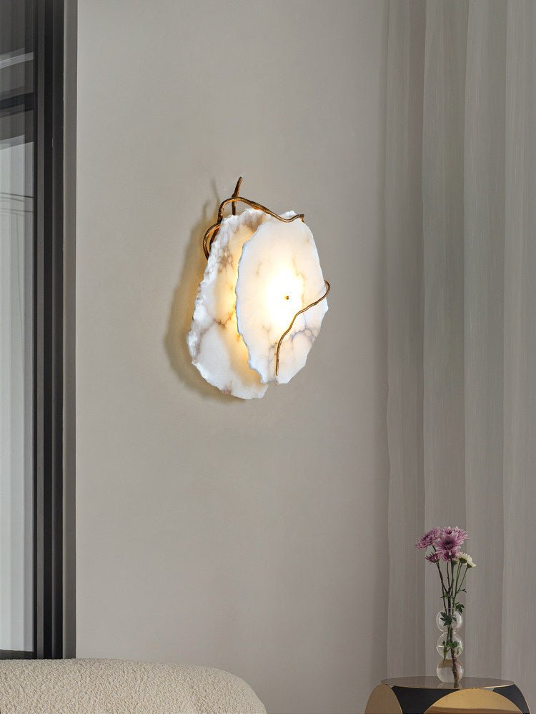 Gilded Branch Alabaster Wall Lamp by Bling Lighting Studio