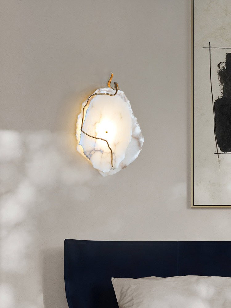 Gilded Branch Alabaster Wall Lamp by Bling Lighting Studio