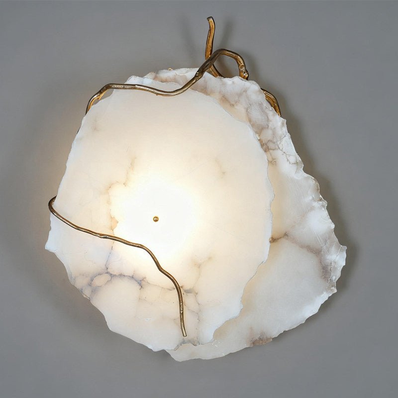 Gilded Branch Alabaster Wall Lamp by Bling Lighting Studio