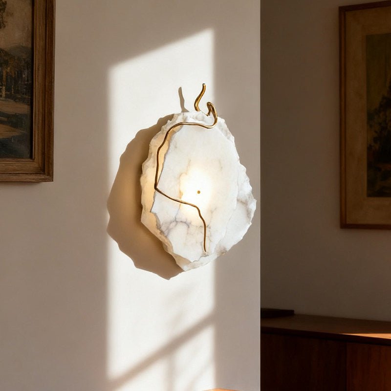 Gilded Branch Alabaster Wall Lamp by Bling Lighting Studio