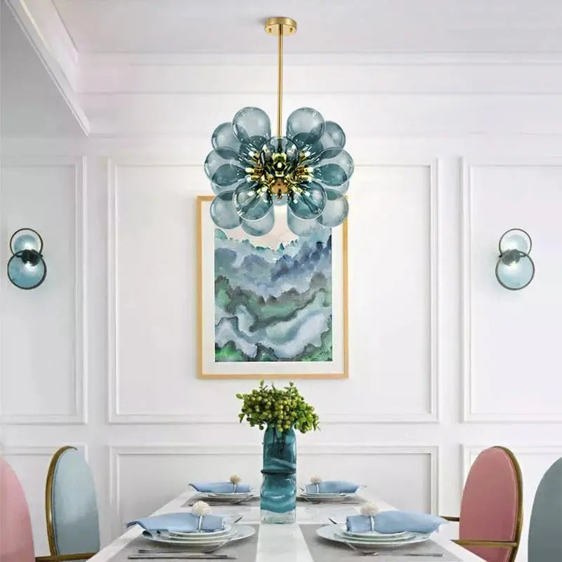 Glass Bubble Ceiling Light Pink & Blue & White - Bling Lighting Studio