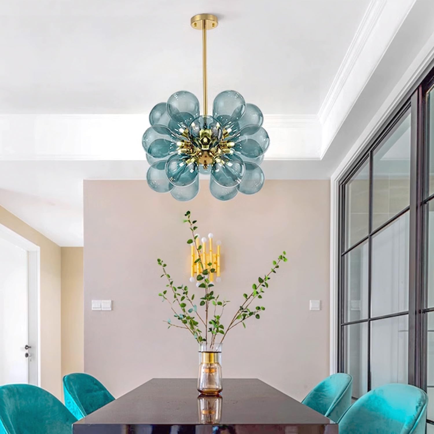 Glass Bubble Ceiling Light Pink & Blue & White - Bling Lighting Studio