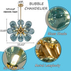 Glass Bubble Ceiling Light Pink & Blue & White - Bling Lighting Studio
