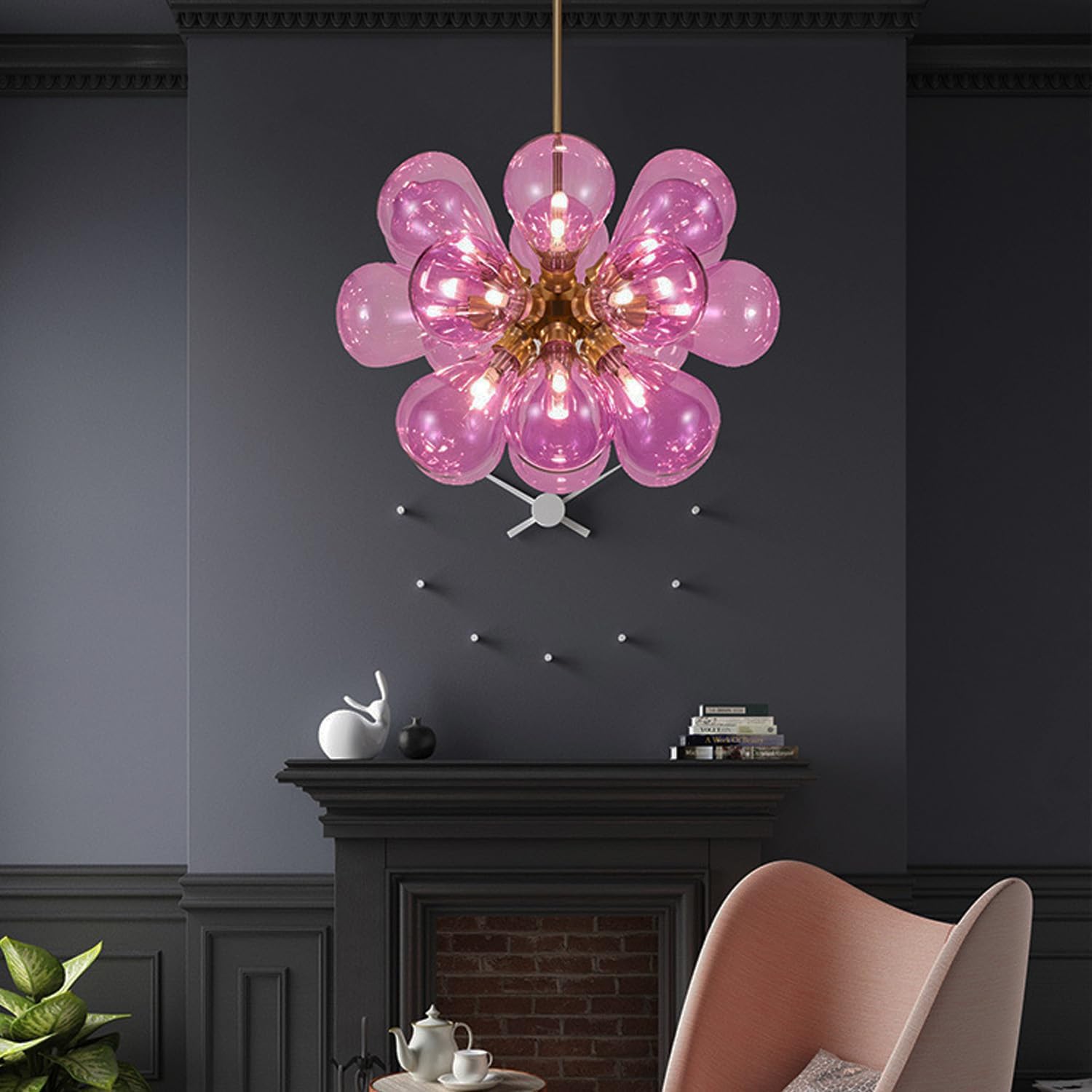 Glass Bubble Ceiling Light Pink & Blue & White - Bling Lighting Studio