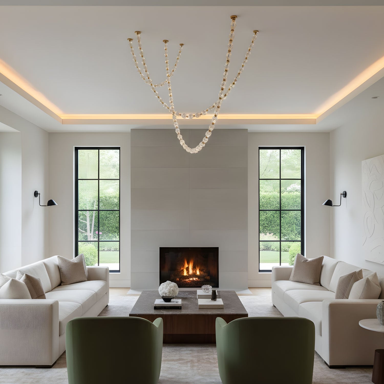 Riviere Glass Chain Chandelier product and installation detail 12