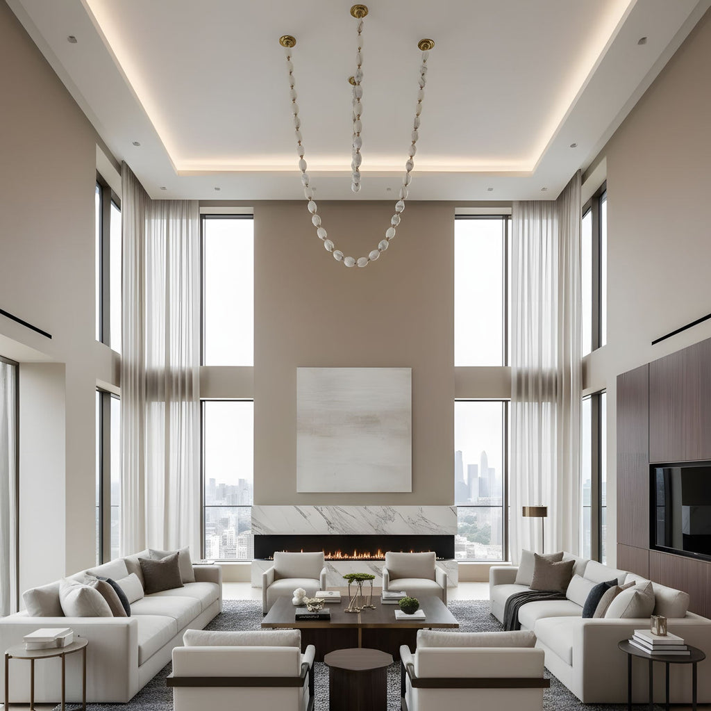 Riviere Glass Chain Chandelier product and installation detail 30