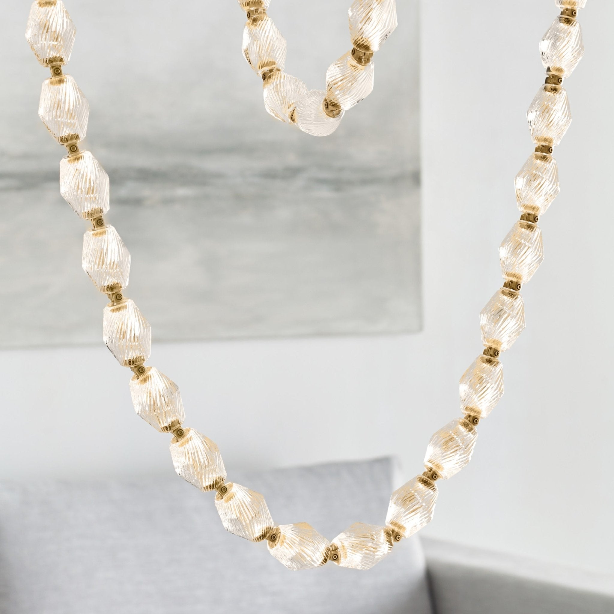 Riviere Glass Chain Chandelier product and installation detail 41