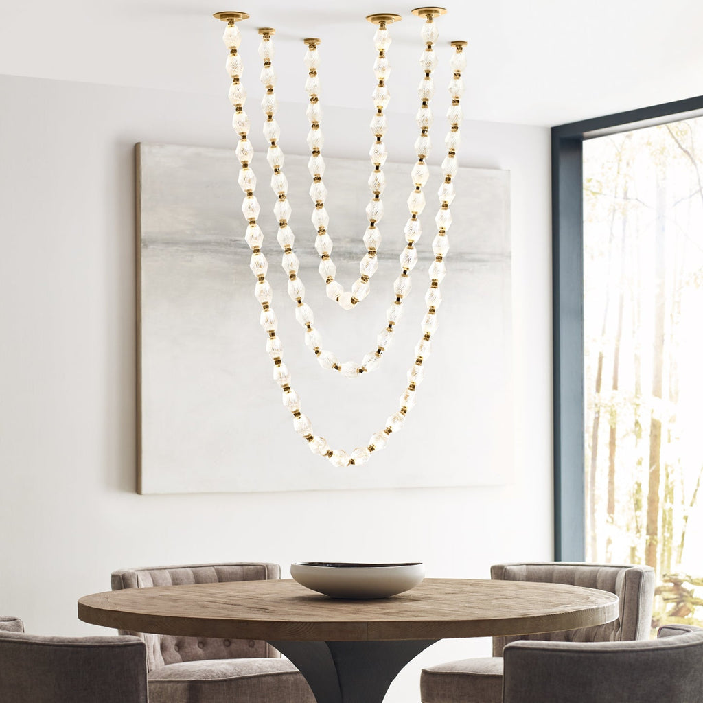 Riviere Glass Chain Chandelier product and installation detail 19