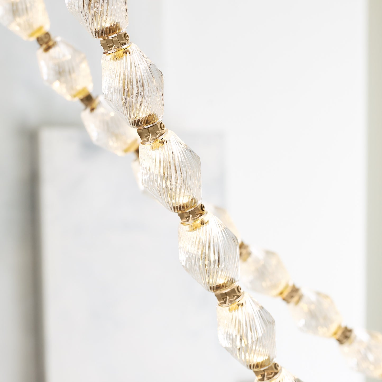 Riviere Glass Chain Chandelier product and installation detail 35