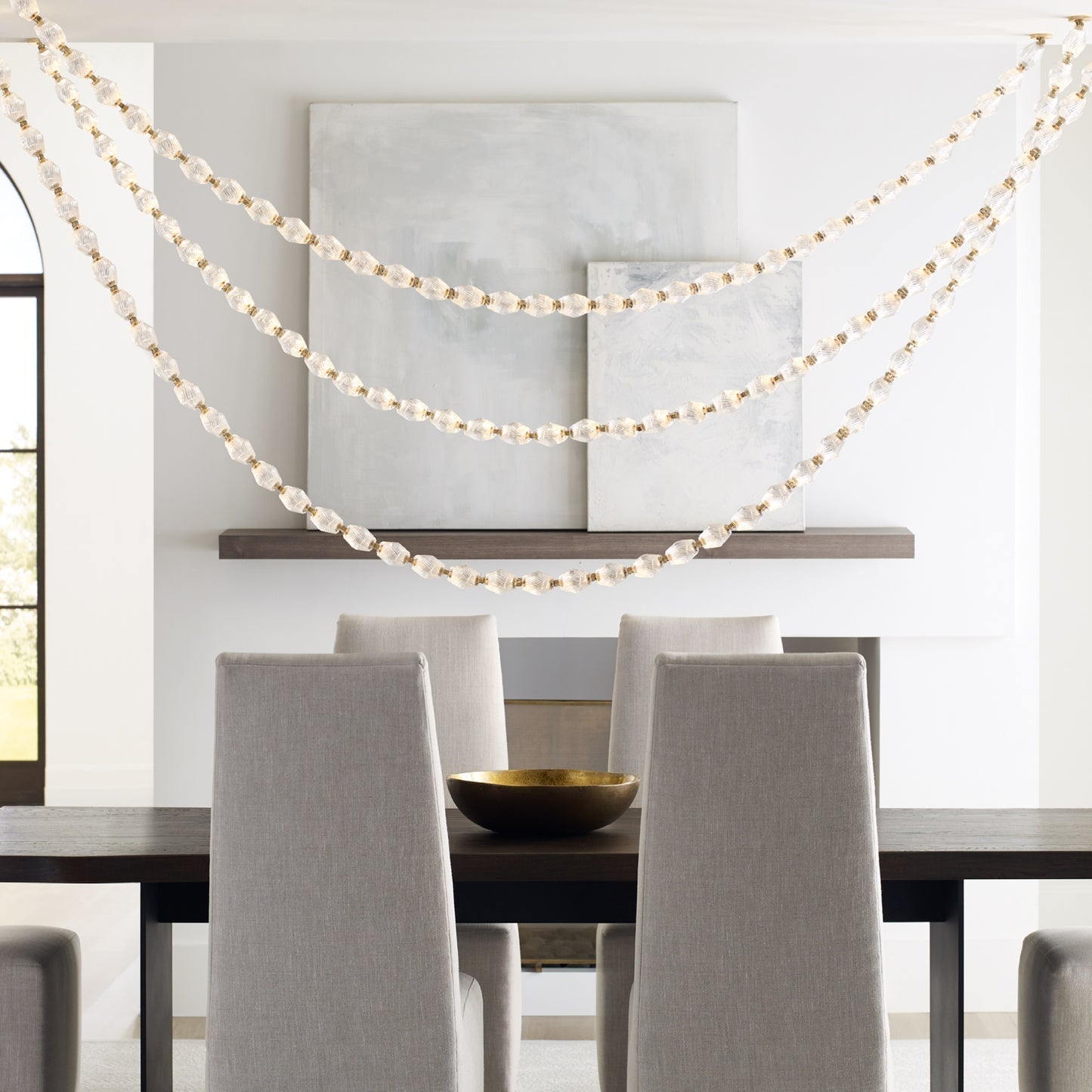 Riviere Glass Chain Chandelier product and installation detail 16