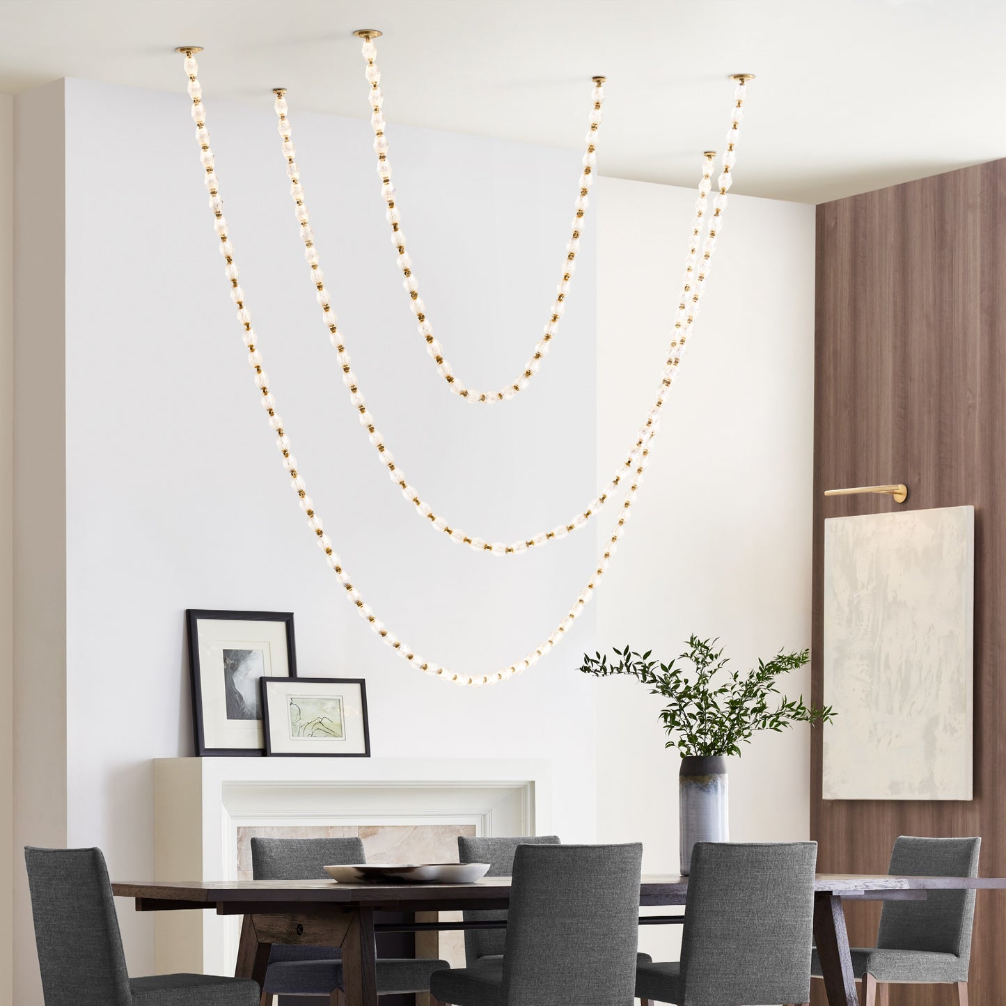 Riviere Glass Chain Chandelier product and installation detail 15
