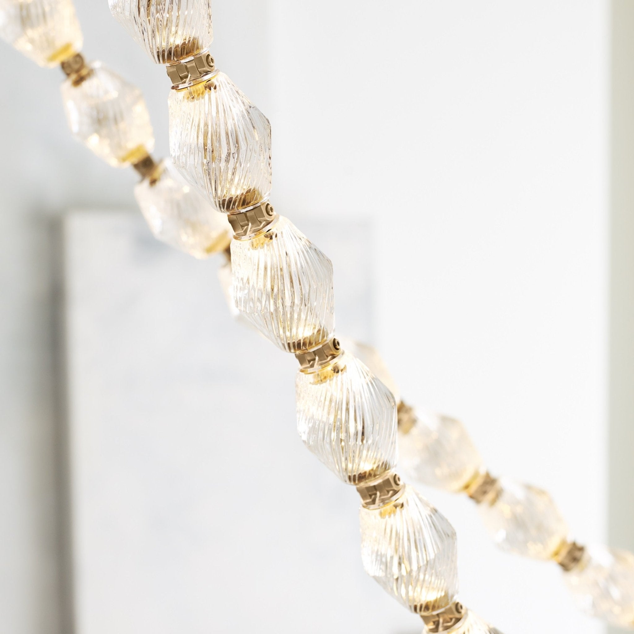 Riviere Glass Chain Chandelier product and installation detail 38