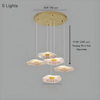 Gold Acrylic Flower Led Chandelier For Stairwell, Staircase for high ceiling staircase and foyer lighting
