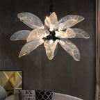 Milen Modern Crystal Leaf Chandelier - Black/Gold - Bling Lighting Studio