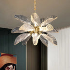 Milen Modern Crystal Leaf Chandelier - Black/Gold - Bling Lighting Studio
