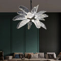 Milen Modern Crystal Leaf Chandelier - Black/Gold - Bling Lighting Studio