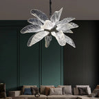 Milen Modern Crystal Leaf Chandelier - Black/Gold - Bling Lighting Studio