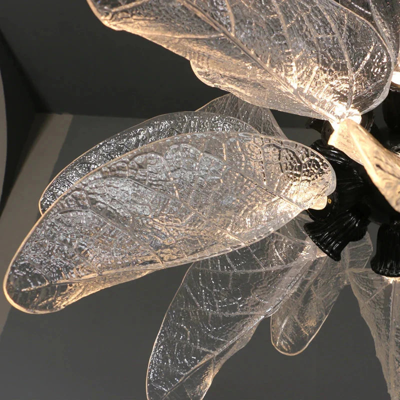Milen Modern Crystal Leaf Chandelier - Black/Gold - Bling Lighting Studio