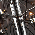 Gino Sarfatti Style Led Pendant Chandelier Black/Silver/Gold for high ceiling staircase and foyer lighting