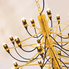 Gino Sarfatti Style Led Pendant Chandelier Black/Silver/Gold for high ceiling staircase and foyer lighting