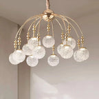 Gold Bubble Glass Pendant Light - Flush Mount Chandelier - Bling Lighting Studio